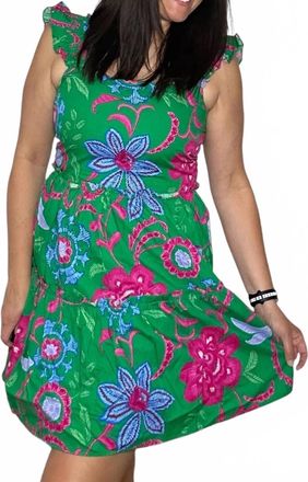 Sugarlips Womens Cabina Floral Ruffle Tiered Mini Dress In Blue-Pink-Multi