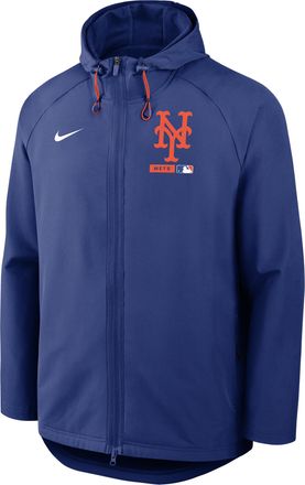 Nike New York Mets Authentic Collection Nike Mens Therma-FIT MLB Full-Zip Hooded Jacket in Blue | 04HC156NNME-FHP