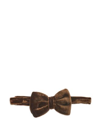 Emporio Armani velvet texture bow tie - Brown