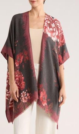 Vince Camuto Tapestry Rose Ruana in Black Red at Nordstrom Rack