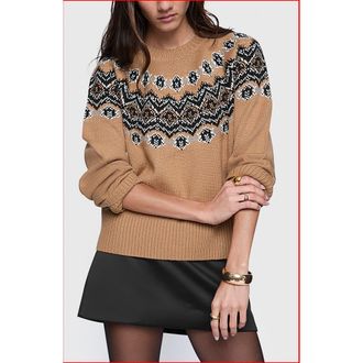 Rebecca Minkoff Farah Fair Isle Sweater in Honey at Nordstrom Rack, Size Small