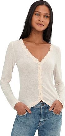 Free People Big Love Rib Cardi Womens Clothing Oatmeal Heather : LG, Elastane/Polyester/Viscose