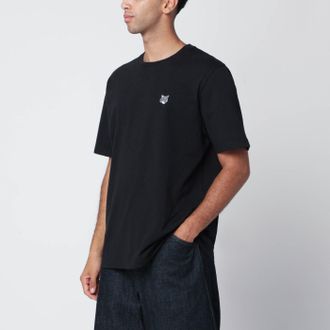 Maison Kitsun&eacute; Comfort T-shirt nera con patch logo
