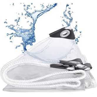 Gabrielle Gabrielle Lona Impermeable Transparente, Resistente A La Lluvia, Al Viento Y Al Desgarro, Cubierta De Pvc Con Ojales, Para Patio, Jard&iacute;n, Exterior, Ca