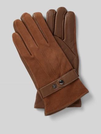 Joop Handschuhe aus Schafsleder mit Riegel in Cognac, Gr&ouml;&szlig;e XL