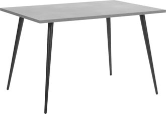 Beliani Mesa De Comedor Efecto Hormig&oacute;n Con Patas De Metal Negras Rectangular 120 X 80 Cm Para 4 Personas Estilo Glamour Moderno Santiago