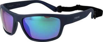 Polaroid Blauwe Kunststof Zonnebril