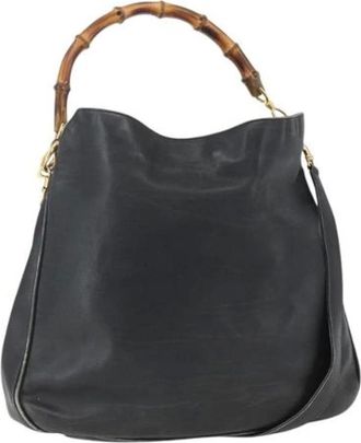 Gucci Pre-owned Shoulder Bags, female, Black, Size: ONE SIZE Pre-owned Leather Shoulder Bag