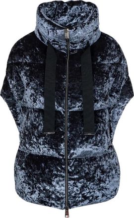 Herno Velvet Gewatteerd Mouwloos Jasje - Dames - Gewatteerde jassen - Grijs - M - Polyester - Jassen