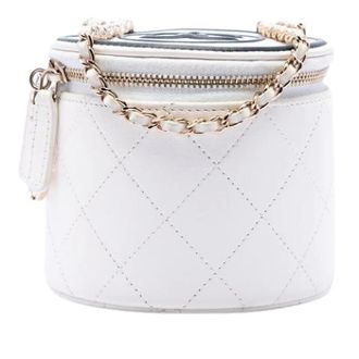 Chanel Pre-owned Quilted Lambskin Crossbody Bag - Dames - Pre-owned - Wit - Maat: ONE Size Leer
