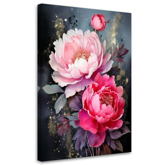 Artgeist Quadro Su Tela, Peonie Rosa Chiaro Glamour - 60x90