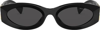 Miu Miu Miu Glimpse Sunglasses, Woman, Slate Gray Lenses
