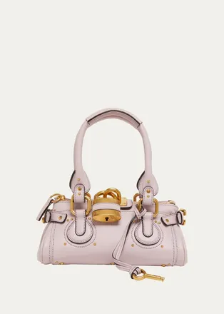 Chlo&eacute; Small Paddington Padlock Shoulder Bag in Leather