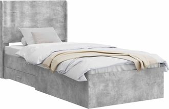 vidaXL Estructura De Cama Con Almacenamiento Y Cabecero Gris Hormig&oacute;n Vidaxl