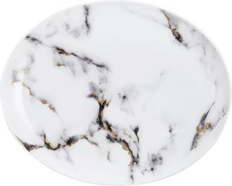 Prouna Marble Venice Fog 12 Inch Oval Platter in White at Nordstrom