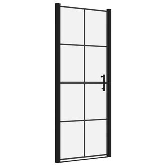 vidaXL Vidaxl - Puerta De Ducha De Vidrio Templado Negro 91x195 Cm