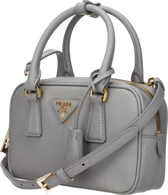 Prada Saffiano Leather Shoulder Bag - Gray