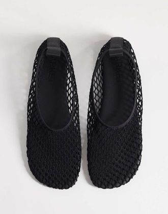 Arket Ballerine in rete nere con punta squadrata-Nero