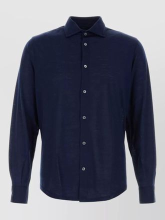 Fedeli wool shirt long sleeves button cuffs
