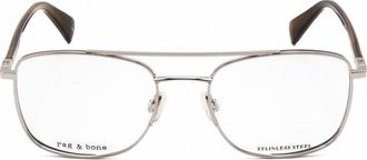 Rag & Bone Mens Silver Tone Rectangular Eyeglass Frames RNB7058/G