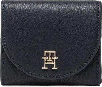Tommy Hilfiger Accessoires, Dames, Blauw, ONE Size, Polyester, Stijlvolle Bifold Portemonnee met Magneetsluiting