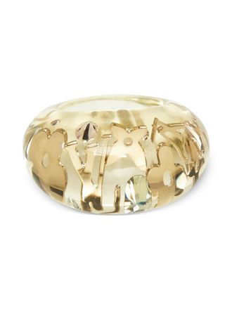 Louis Vuitton Monogram flower crystal ring - Neutrals
