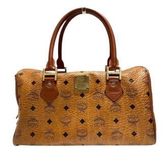 MCM Pre-owned Handbags, unisex, Brown, Size: ONE SIZE Pre-owned Leather Boston Bag V2525
