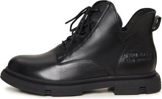 Cesare Gaspari Su&egrave;de Enkelboots met Platte Zool - Dames - Veterlaarzen - Zwart - 37 EU - Su&egrave;de - Schoenen