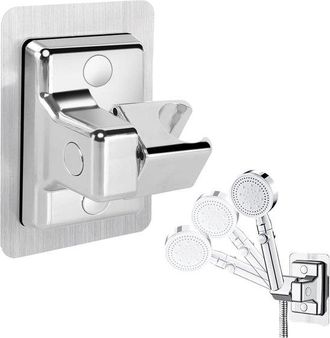 No Brand Soporte De Ducha Ajustable Sin Necesidad De Taladrar - Soporte Universal Plateado Para Ducha De Mano - Soporte Para Cabezal De Ducha Duradero Y De Alt