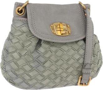 Miu Miu Pre-owned Suede Shoulder Bag - Dames - Vintage Schoudertas - Grijs - ONE Size - Su&egrave;de - Vintage