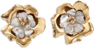Lelet NY Eden Floral Two Tone Statement Earrings in Mixed Metal at Nordstrom