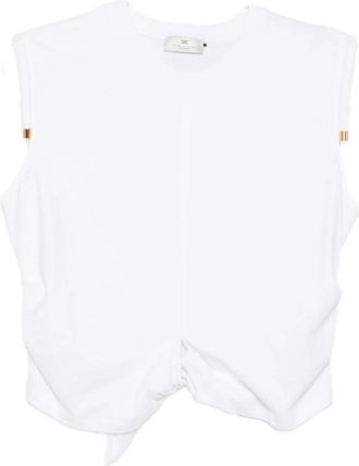 Elisabetta Franchi T-shirts en Poloshirts - Dames - Tops zonder mouwen - Wit - M - Tops
