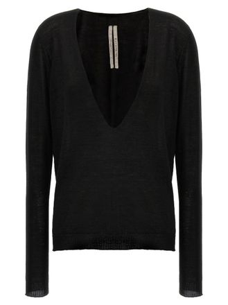 Rick Owens Black Extreme V neck sweater