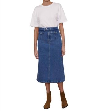 LE JEAN Stardust Skirt Marina In Indigo Denim