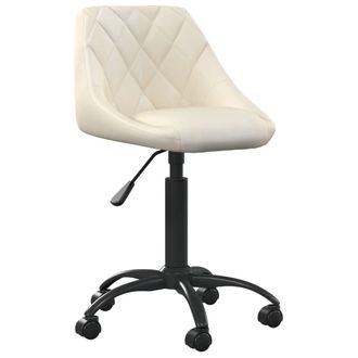 vidaXL Silla De Oficina De Terciopelo Crema Vidaxl