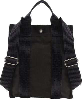 Herm&egrave;s Gray Nylon Canvas Backpack (Pre-Owned)