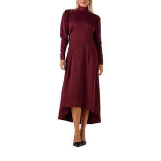 Copenhagen Muse Bordeaux Midi Jurk voor veelzijdige stijl - Dames - Jurken - Rood - Maat: S Poliester