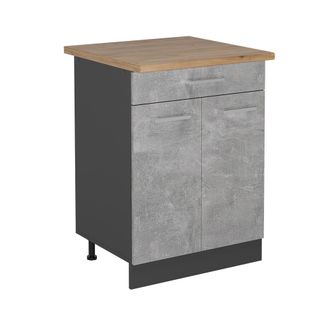 Vicco Mueble Bajo De Cocina R-line, Hormig&oacute;n, 60 Cm, Et Roble