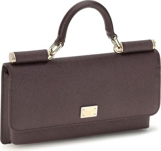 Dolce & Gabbana Womens Micro Sicily Shoulder Bag Mosto Calf Leather Bos Taurus