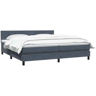 vidaXL Cama Box Spring Con Colch&oacute;n Terciopelo Gris Oscuro 180x220 Cm Vidaxl