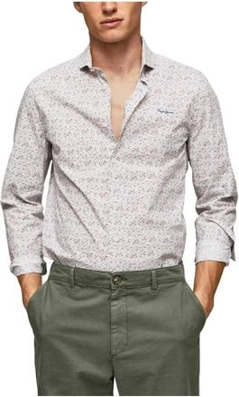 Pepe Jeans London Alledaagse t-Overhemd - Heren - Casual Overhemden - Wit - S - Katoen - Overhemden