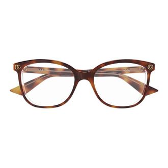 Gucci Square Full Rim Tortoiseshell Eyeglasses - Brown