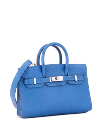 Herm&egrave;s Birkin Handbag Blue Epsom with Palladium Hardware Tiny tote bag