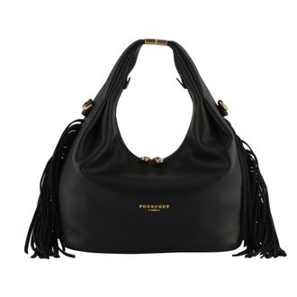 Pourchet Tassen, Dames, Zwart, ONE Size, Leer, Arche Handbag