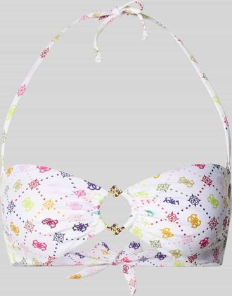 Guess Slim Fit Bikini-Oberteil mit Logo-Detail Modell Ines in Weiss, Gr&ouml;&szlig;e XL
