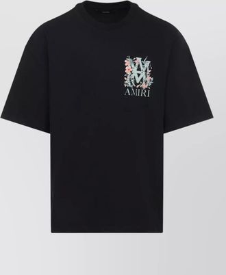 Amiri floral-print logo-print cotton t-shirt