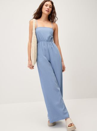 Twik Womens Wide-leg linen-blend jumpsuit
