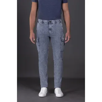 Moorer MenS Light Blue Cargo Trousers, Size 50