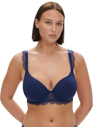 Simone P&eacute;r&egrave;le Womens Canopee Plunge Bra - Blue - Size 34E