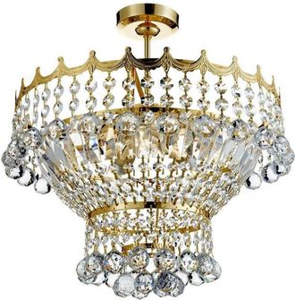 Searchlight Searchlight Versailles - 5 Light Crystal Chandelier Gold Finish, E14